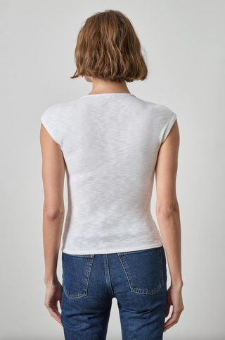 Extended Shoulder Slim Tee - White