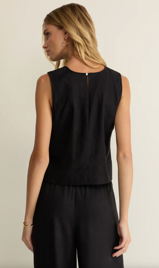 Sloane Linen Top - Black