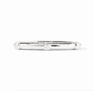 Catalina Hinge Bangle - Silver/Cubic Zirconia OS