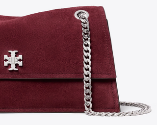 Kira Turnlock Suede Shoulder Bag - Merlot