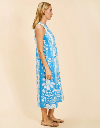 Farfalle Midi Dress - Florentine Blue