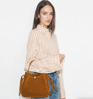 Romy Suede Bucket Bag - Caramel