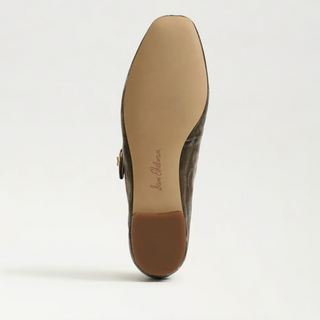 Michaela Mary Jane Flat - Dark Silver Sage Velvet