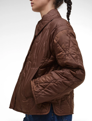 Barbour Bernadette Quilted Jacket - Vicuna / Hessian Tartan