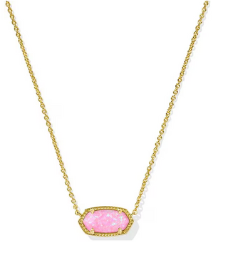Elisa Pendant Necklace - Gold Carnation Kyocera Opal
