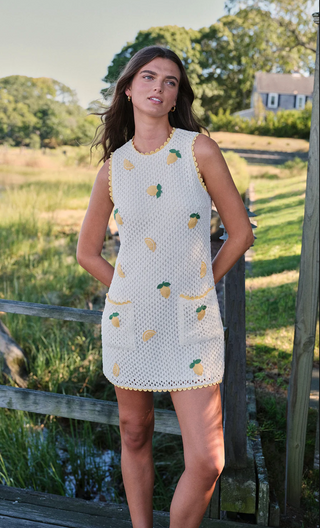 saylor bright white cherry crochet wynn mini dress Bright White Cherry Crochet Wynn Mini Dress