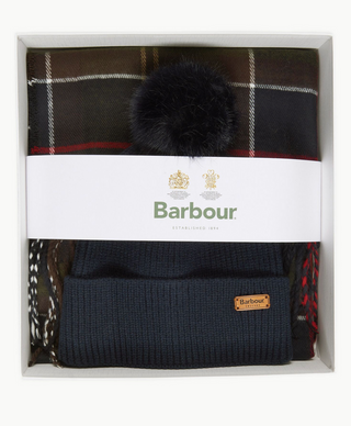Barbour Dover Beanie & Hailes Scarf Gift Set - Classic