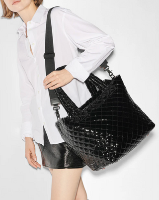 Medium Metro Tote Deluxe- Black Lacquer II