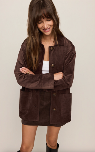 Decker Suede Chore Coat - Dark Chocolate