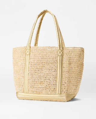 Medium Raffia Tote - Sequin Raffia/Light Gold Pearl Metallic