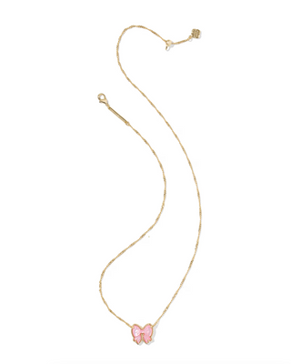 Haley Bow Short Pendant Necklace - Gold Blush Ivory Mother of Pearl