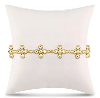 Signature Cross Sincerity Pattern Sterling 2.5mm Bead Bracelet - Classic Beaded Signature Cross Gold