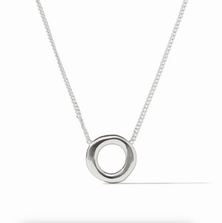 Wave Circle Delicate Necklace - Silver