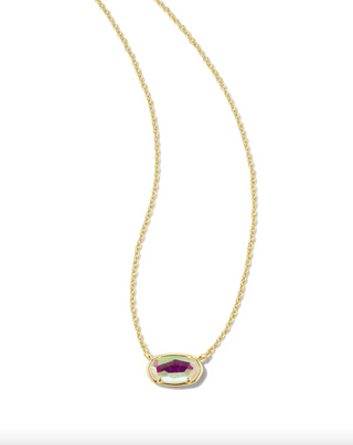 Grayson Stone Pendant Necklace - Gold Dichroic Glass
