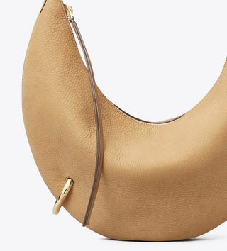 Pierced Nubuck Crossbody Bag - Stone