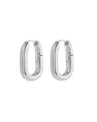 XL Chain Link Hoops - Silver