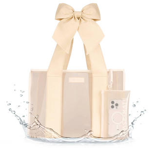 Case-Mate Ecru Raffia Bow Jelly Tote Bag