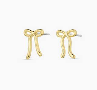 Bow Charm Earrings - Gold