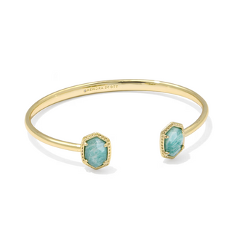 Daphne Frame Cuff Bracelet - Gold Teal Amazonite S/M
