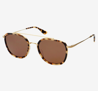 Weston Acetate Round Unisex Sunglasses - Milky Tortoise / Brown