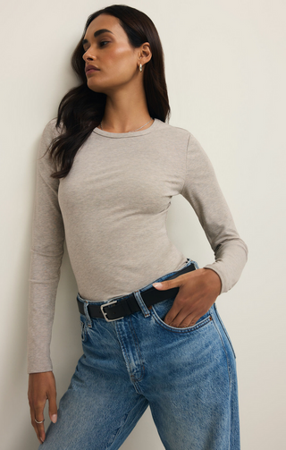 Second Skin Crew Long Sleeve - Natural Heather