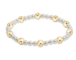 Pearl Sincerity Pattern 4mm Bead Bracelet - 6mm Sterling