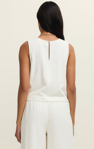 Sloane Linen Top - White