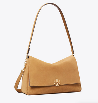 Charlie Suede Shoulder Bag - Toffee