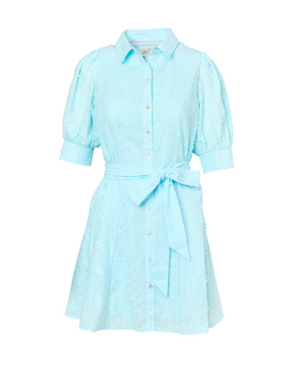 Larkyn Shirtdress - Day Dream Blue Monarch Embroidered