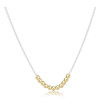 16" Necklace Sterling Mixed Metal - Classic Gold Beaded Bliss