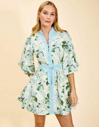 Carmen Mini Dress - Quatrefoil Garden