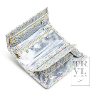 Luxe Jewelry Wallet - Antibes with Navy Pinstripe Liner Antibes Navy