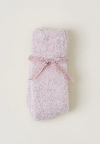 Cozychic Heathered Socks - Heather Dusty Rose White
