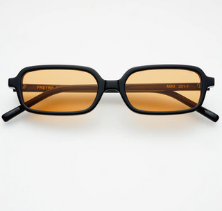 Miki Acetate Rectangular Unisex Sunglasses - Black