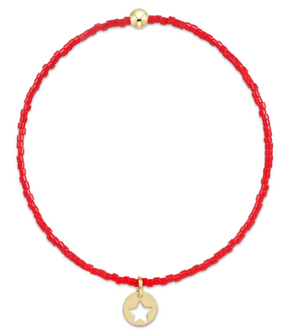 egirl Hope Classic Bracelet - Bright Red - Star Small Gold Disc