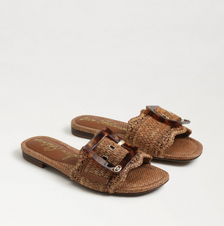 Bambi Slide Raffia Sandal - Cuoio