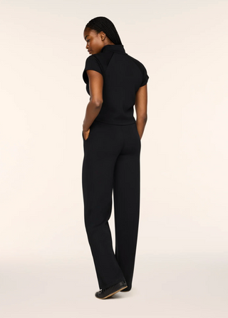 Spanx Airessentials Pintuck Half Zip Jumpsuit - Very Black