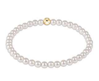 Classic Pearl 4mm Bead Bracelet - Gold