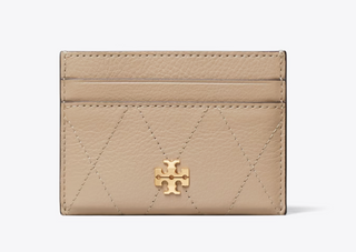 Charlie Quilted Card Case - Soft Cement