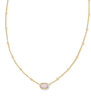 Mini Elisa Satellite Short Pendant Necklace - Gold Pink Opalite Crystal