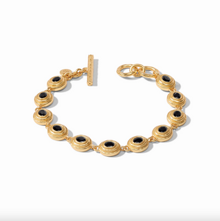 Tudor Tennis Bracelet - Gold Obsidian Black