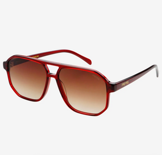 Billie ( New ) Unisex Aviator Sunglasses - Dark Cherry