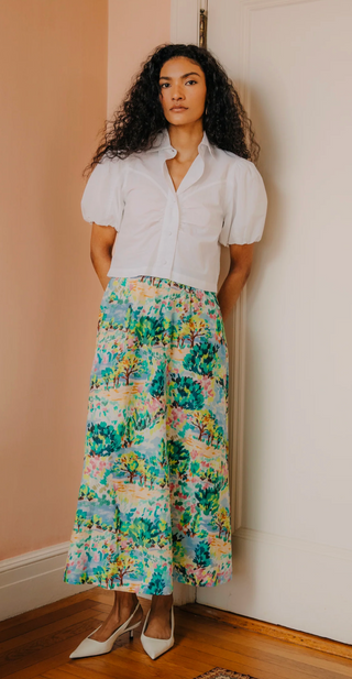 Porto Maxi Skirt - Giverny Garden Print