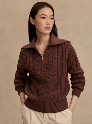Camello Cable Half Zip 2.0 - Carob