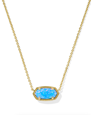 Elisa Pendant Necklace - Gold Periwinkle Kyocera Opal