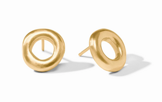 Wave Circle Stud - Gold