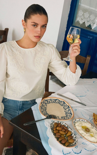 Tatiana Poplin Top - White