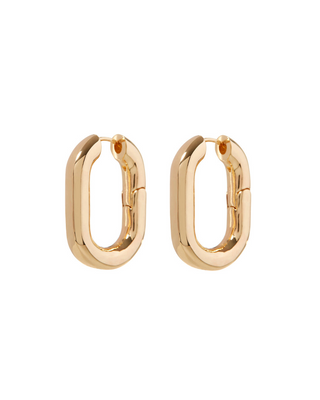 XL Chain Link Hoops - Gold