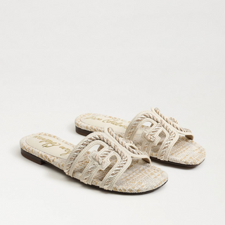 Bay Twist Slide Sandal - Modern Ivory Faux Raffia