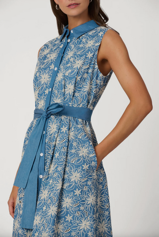 Kendra Dress - Chambray / Ivory